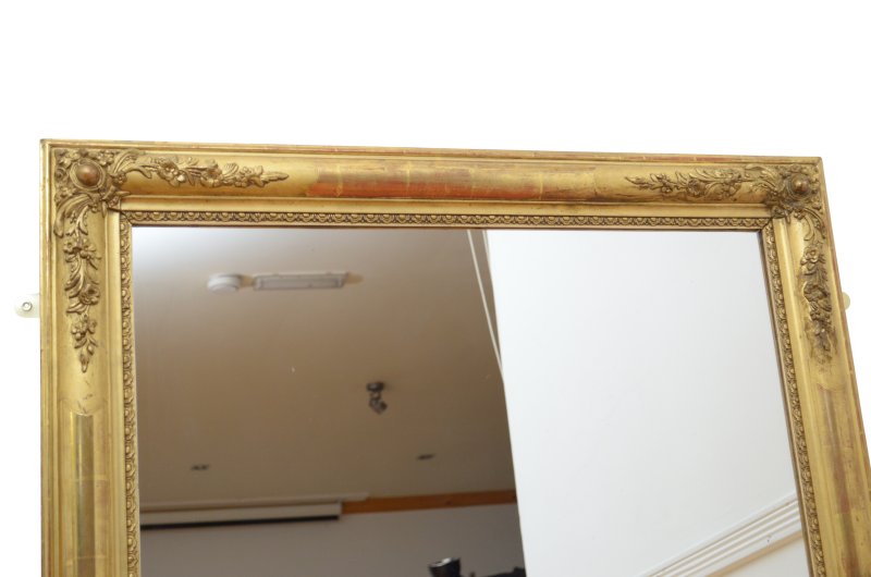 Antique 19th Century Gold Leaf Wall Mirror 94x122cm - Image 7